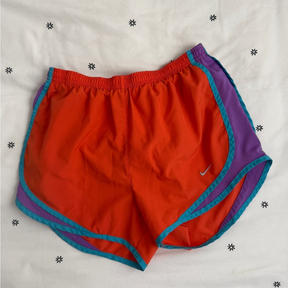 Nike Orange and Purple Athletic Shorts